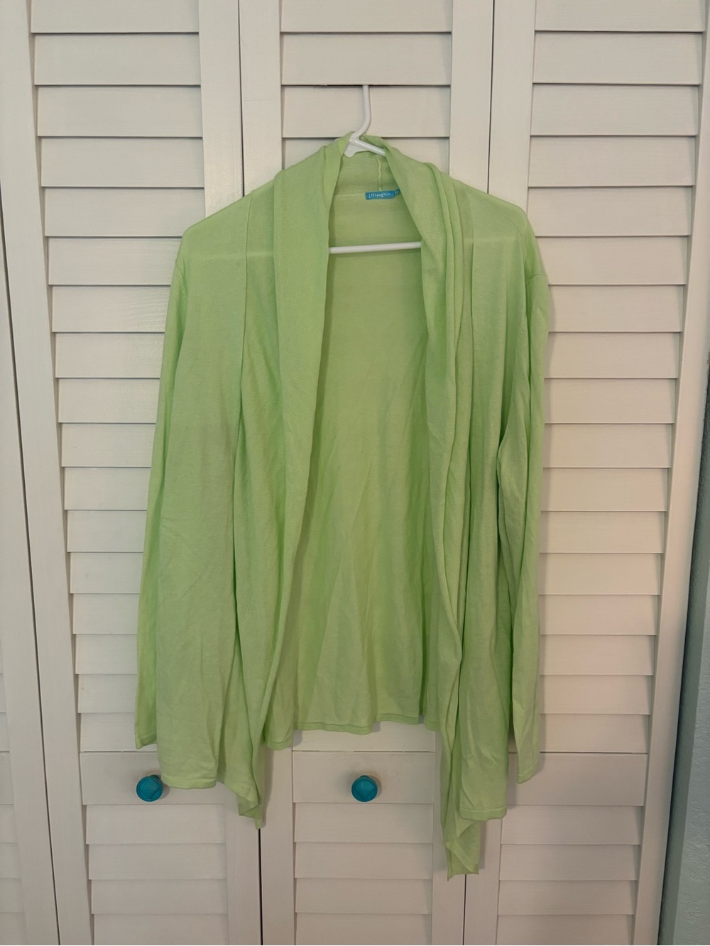 McLaughlin Light Green Open Front Women's Cardigan Sweater